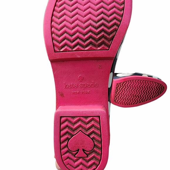 Kate Spade Trudy Polka Dot Rubber Distressed Ankle Rain Boots - Picture 9 of 10